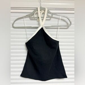 American Eagle Outfitters Black and White Halter Top
